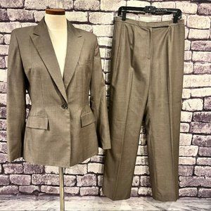Kasper Gray Long Sleeve Pant Suit Size 8